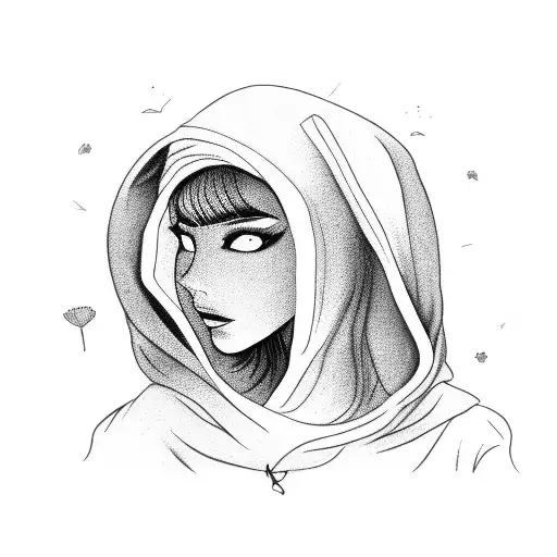 A Woman In A Black Hoodie