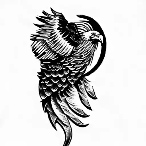 A Motorcycle And An Eagle