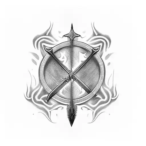 A Sword With Flames Around It