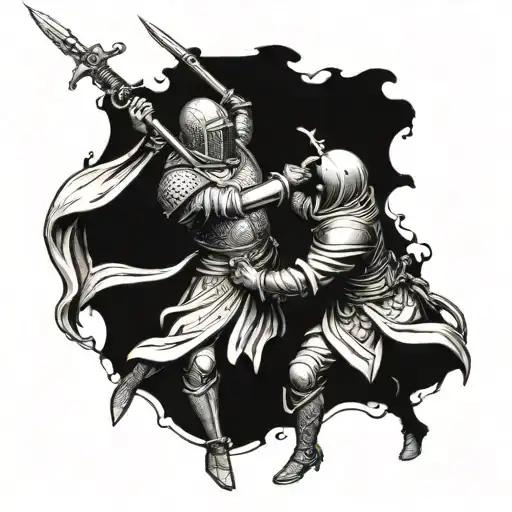 Fight Between A Templar Warrior And A 12Th Century Muslim