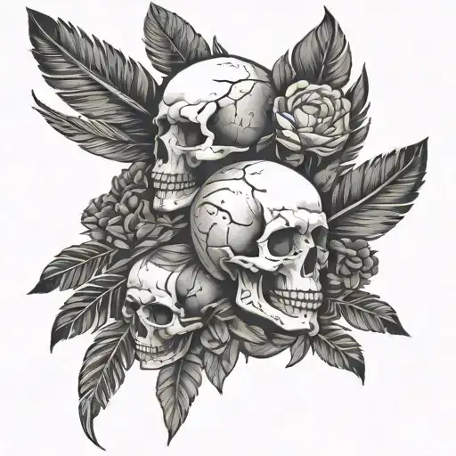 Feathers And Skull Wearing