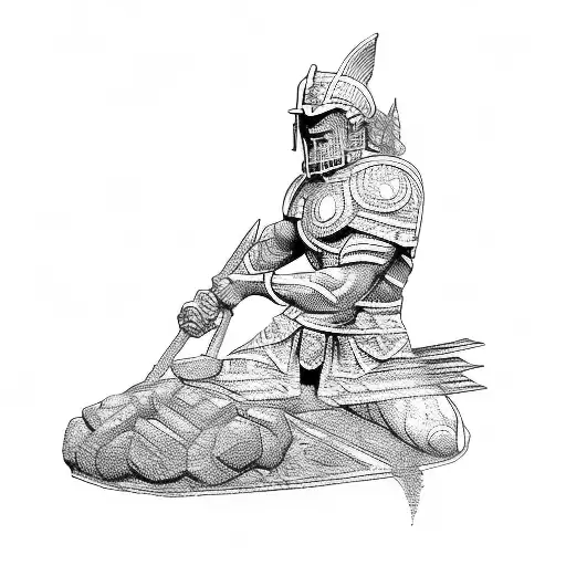 A Statue Of A Spartan