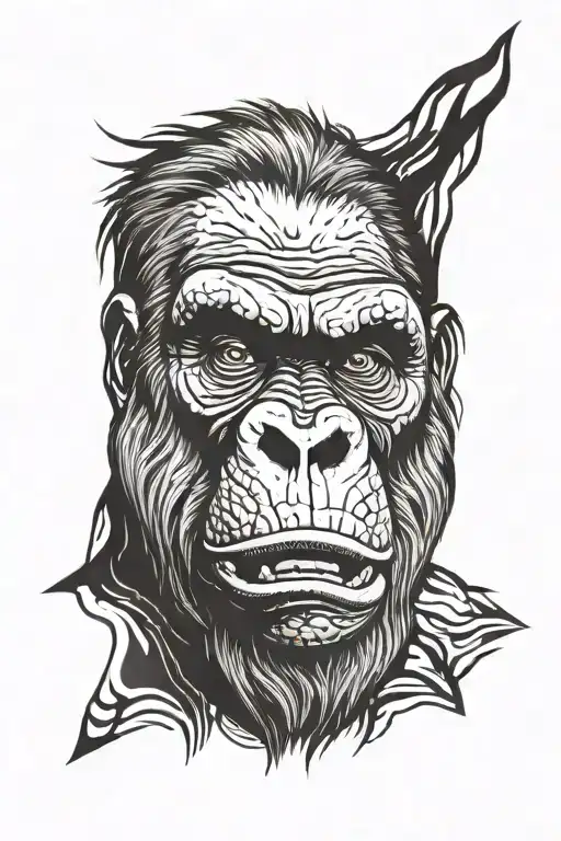 Head Of An Angry Gorilla