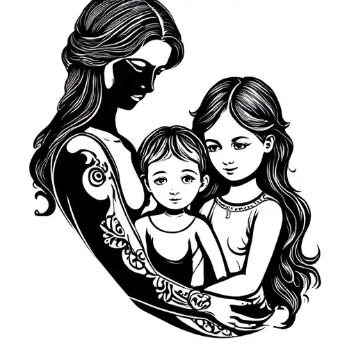 Mother And Father With Two Children