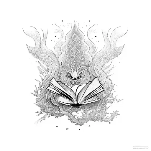 An Open Book With Intricate Illustrations Flowing Out Of Its Pages