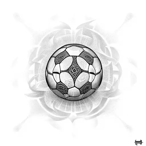 A Soccer Ball With Medical Symbols As The Patterns
