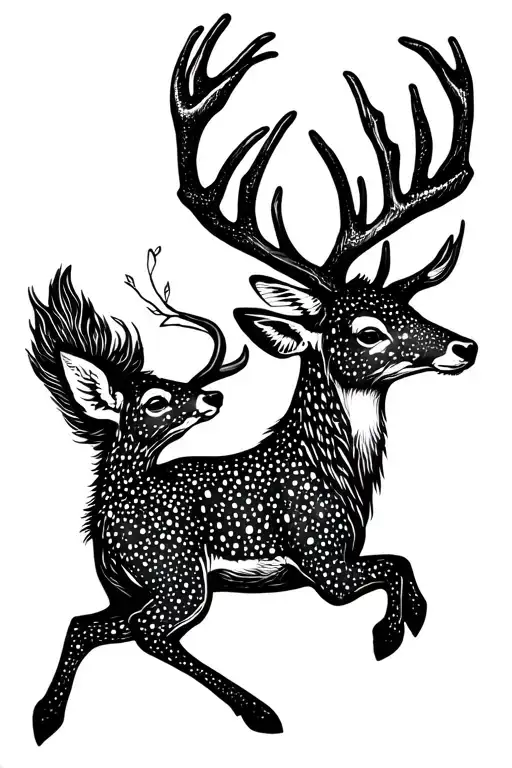 Baby Deer Gracefully Leaping