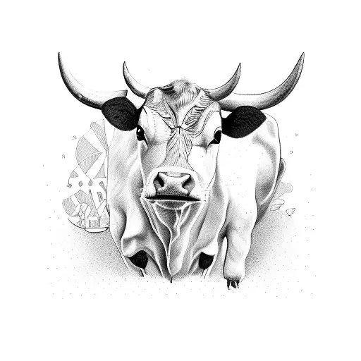 An Innocent And Cute Cow In An Uncomfortable Place