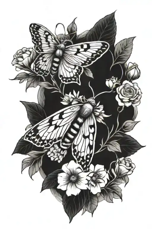 Flowers Pointed Petals Moth