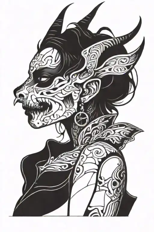 Demon Girl Side Profile