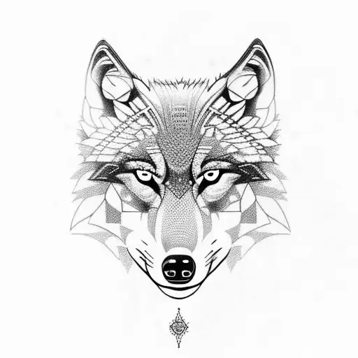 Wolf With Greek-like Patterns And Designs