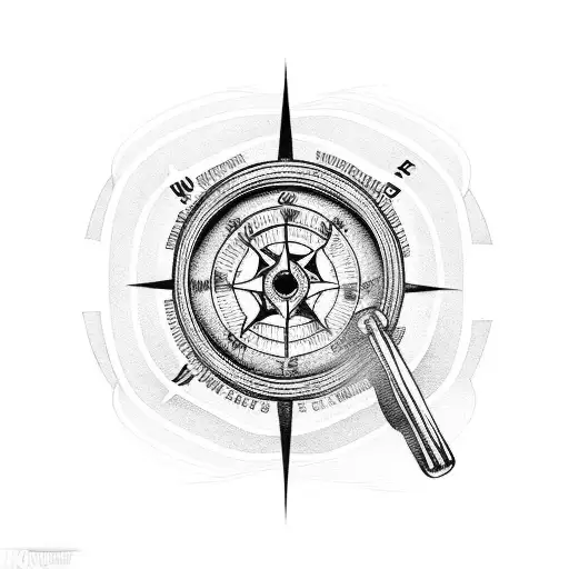 A Weightlifter Lifting A Dumbbell With A Compass As The Weight