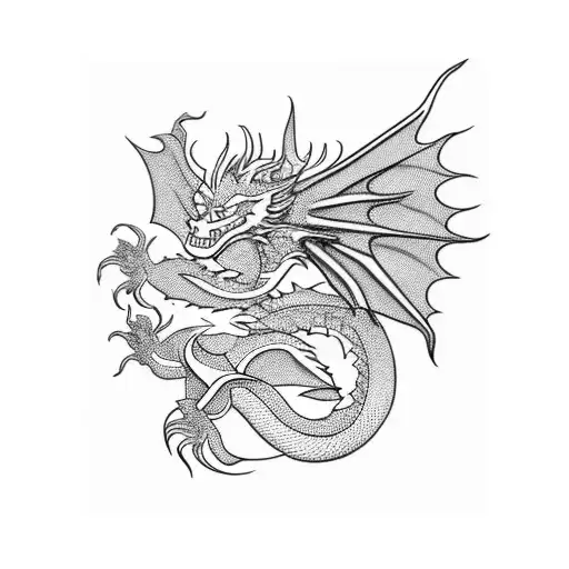 Dragon Flash With Some Flowers Few Detail