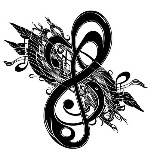 Tj Music Notes Intertwined