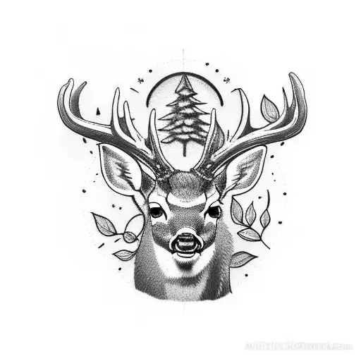 Realisic Deer Showing Life And Death