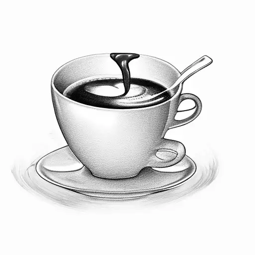 Steaming Coffee Cup With Latte Art