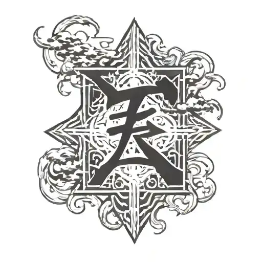 A Lightning Symbol With Background Standing Shogi