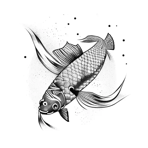 Minimalistic Style Koi Fish