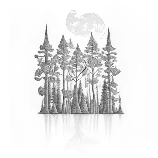 A Forest Landscape With Hidden Wildlife And A Subtle Clemson Emblem