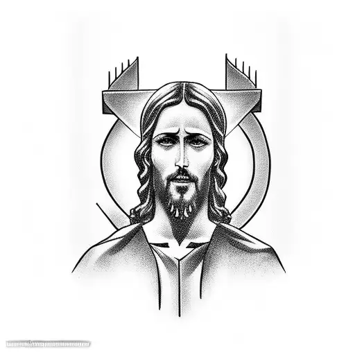 Jesus Walking With Cross On Shoulder