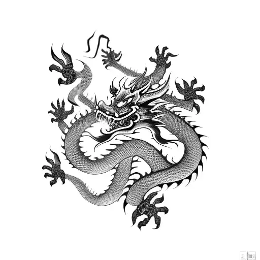 Chinese Dragon Linework