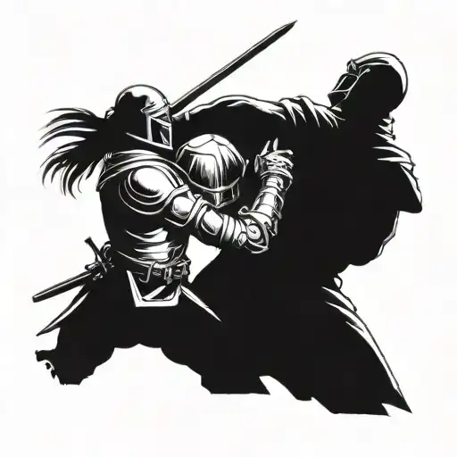 Fight Between A Templar Warrior