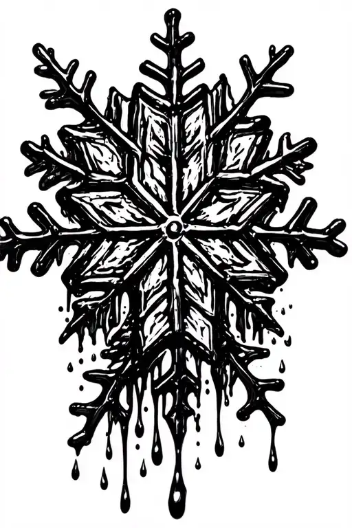 Snowflake Melting Into Rain