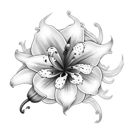 Lily Flower With Lightning