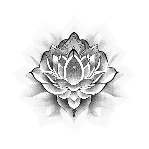 Lotus Flower With The Mantra 'Om Namo Bhagavate Vasudevaya'