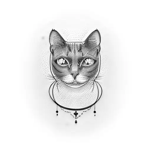 Psychology-themed Tattoo With A Black Cat And The Number 13