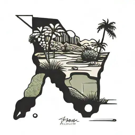 Golf Putting Green In Desert Landscape