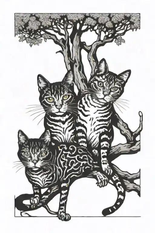 Willow Tree Cats Playing