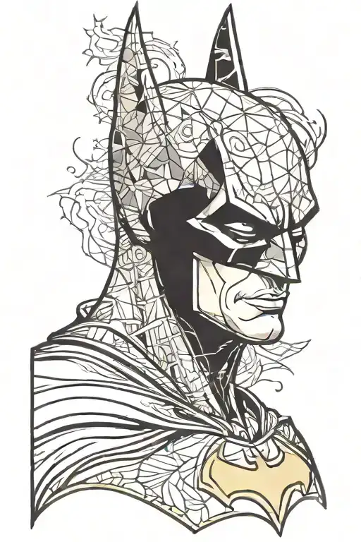 Batman Portrait With Bat Logo Yellow And Black With Background