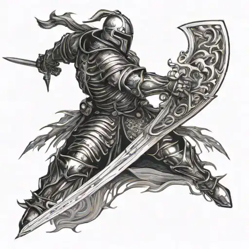 Dying Knight Stabbed By Sword