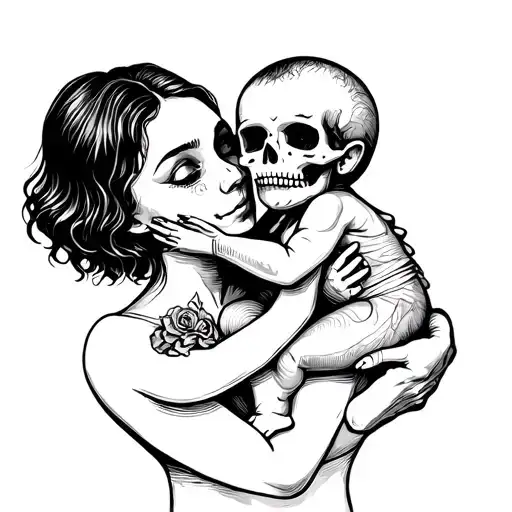 Mom Holding Baby Of The Dead
