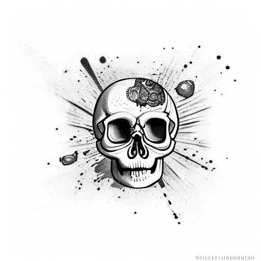 Skull With Blood-covered Eye