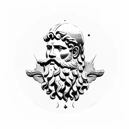 Roman Statue Of A Bearded Man