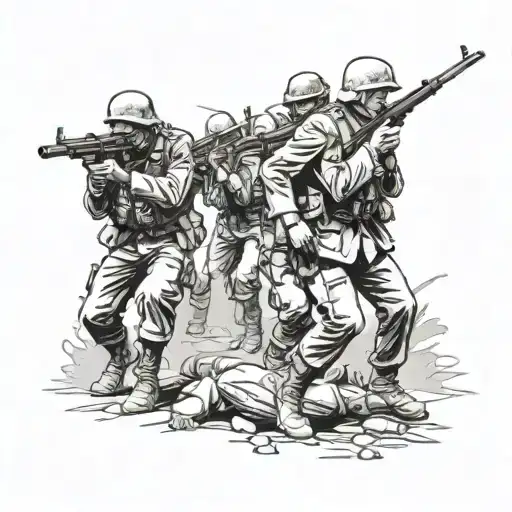 Anzac Troops Under Fire Surrounded