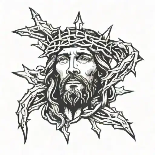 Jesus Face Crown Of Thorns
