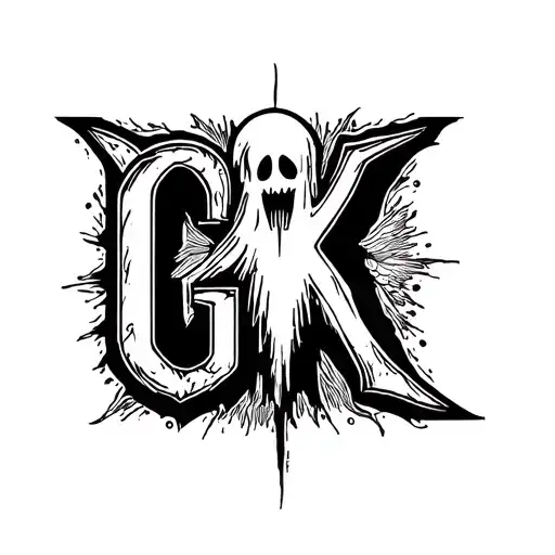 Ghost Coming Out Of The Word Gk