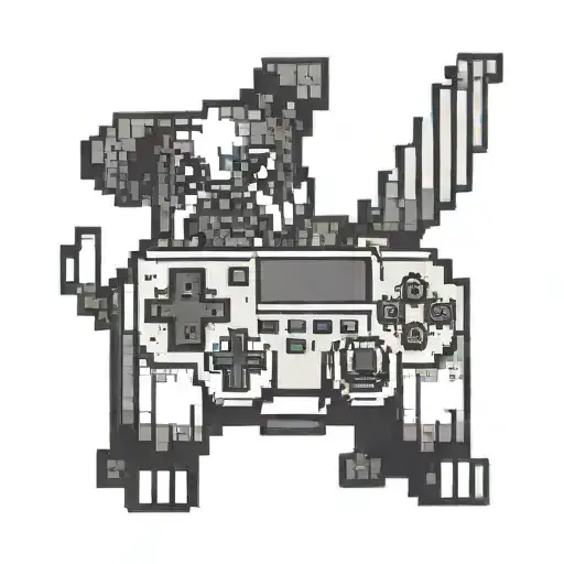 A Pixelated Version Of A Dog Playing A Video Game