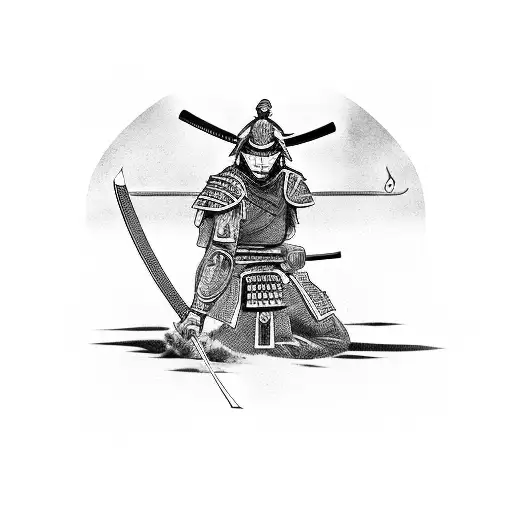 Ancient Samurai Warrior Engaged In Combat