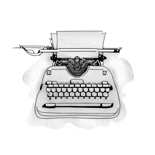 A Typewriter Intertwined With Vibrant Flowers And A Latin Quote