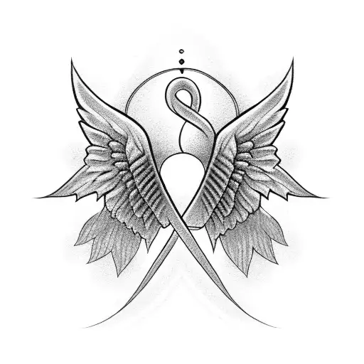 Infinity Symbol With Small Angel Wings