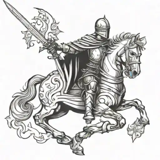 Knight Pierced By Sword In The Back