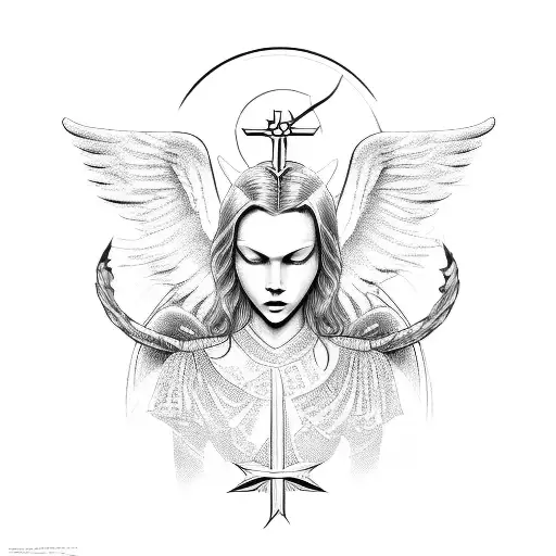 Biblically Accurate Angel In The Style Of Cyber Sigilism