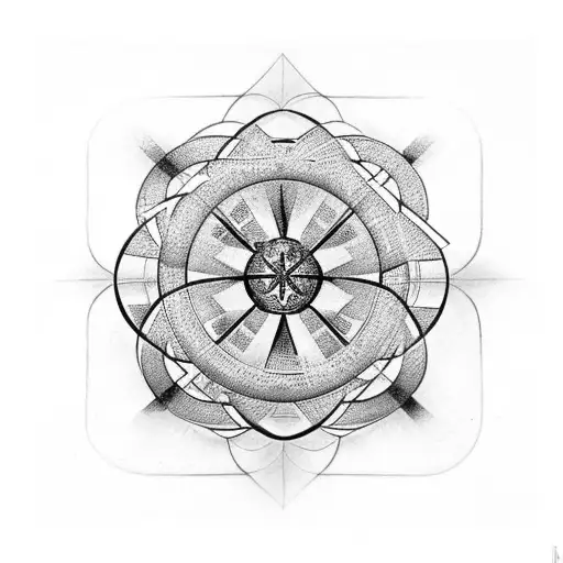 Christian Cross With Sacred Geometry