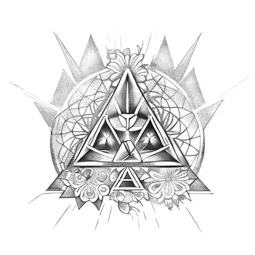 Triforce Inside A Small Bird Cage With Flowers Around The Triforce From Zelda