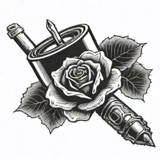 Car Piston With A Black Rose
