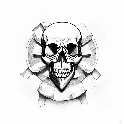 Skull With A Gun Against Temple